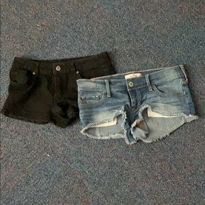 Two pairs of shorty shorts (: